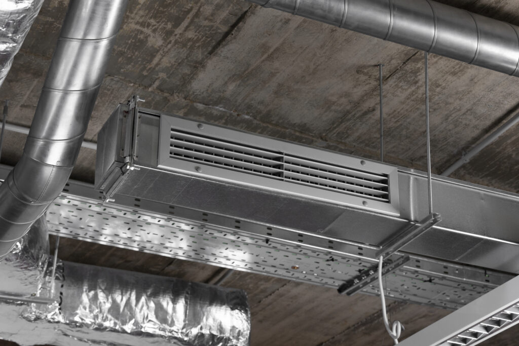 Close-up of commercial ventilation system during professional air duct cleaning in O'Fallon MO